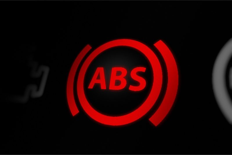 Red car dashboard ABS light