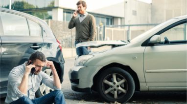 Car accident with both drivers using their phones