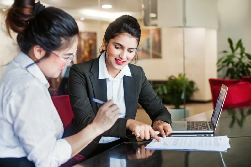 insurance agent working with customer